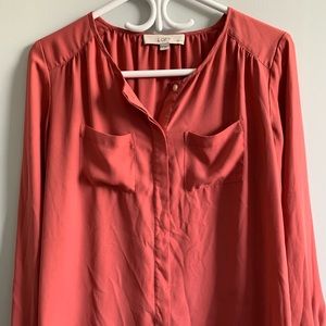 LOFT Blush Blouse Small Petite